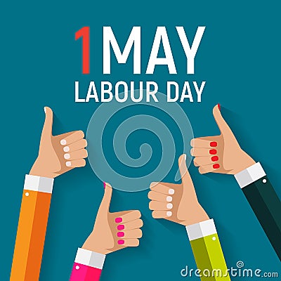 1 May Labour Day Poster or Banner. Vector Illustration Vector Illustration