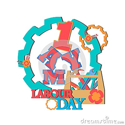 1 may - labour day. vector happy labour day poster or banner Vector Illustration