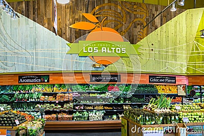 Whole Foods vegetables display Editorial Stock Photo