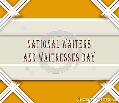 May month, day of May. National Waiters and Waitresses Day, on yellow Background Stock Photo