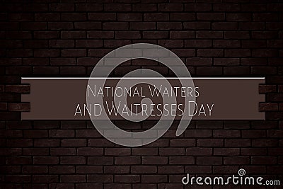 May month, day of May. National Waiters and Waitresses Day, on Bricks Background Stock Photo