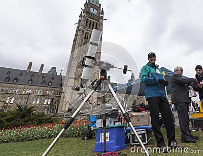 May 10, 2016 - Ottawa, Ontario -Canada - Mercury transit of the sun Editorial Stock Photo