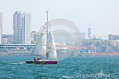 MAY 15, 2017 - Russia, Vladivostok: Regatta for yachts Editorial Stock Photo