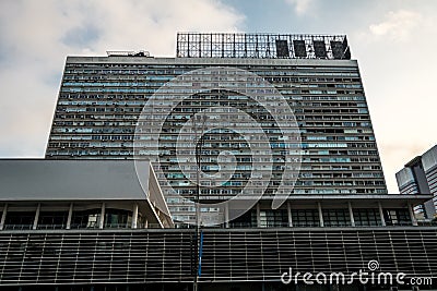 Front view of a modern and famous building, in Sao Paulo, Brazil Stock Photo