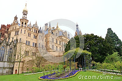May 06 2023 - Schwerin, Mecklenburg-Vorpommern, Germany: Schwerin Palace or Schwerin Castle (Schweriner Schloss) Editorial Stock Photo