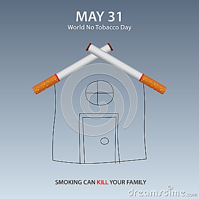 May 31st World No Tobacco Day banner design. Cigarette poisoning concept. Stop smoking poster. Danger from tobacco infographic. Vector Illustration