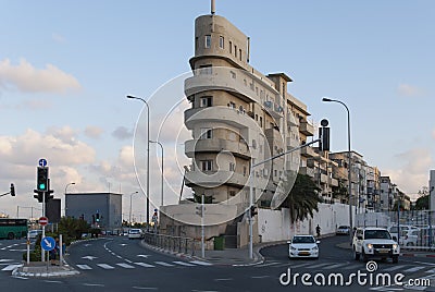 23 May 2017. Tel Aviv. Bauhaus style building. Israel Editorial Stock Photo