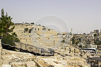 The Mount of Olives seen from the Southern Wall of the Temple Mo Editorial Stock Photo