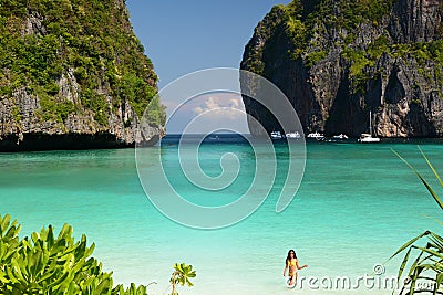 Maya Bay. Ko Phi Phi Leh. Krabi province. Thailand Editorial Stock Photo