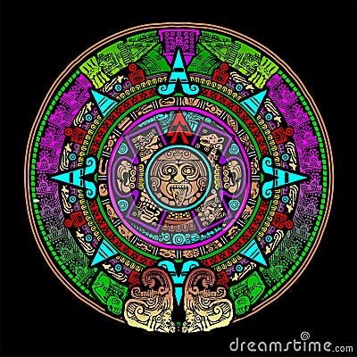Aztec Mayan calendar design Vector Illustration