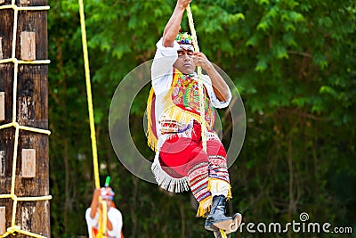 Mayan Flyer Man in the Dance of the Flyers Editorial Stock Photo