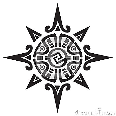 Mayan or Incan symbol of a sun or star Vector Illustration