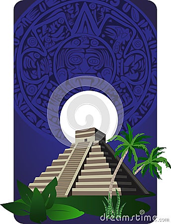 Mayan Pyramid Vector Illustration