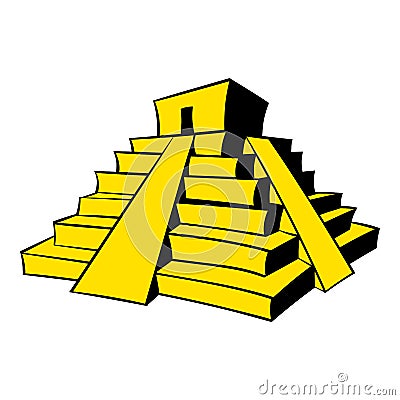 Mayan pyramid icon cartoon Vector Illustration