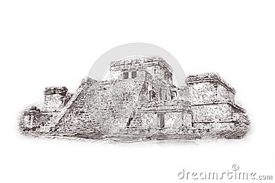 Mayan pyramid of Kukulcan El Castillo in Chichen Itza, Mexico Stock Photo