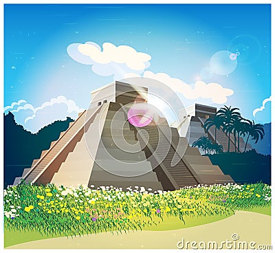 Mayan pyramids Vector Illustration