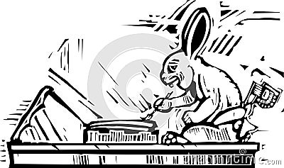 Mayan Rabbit Scribe Vector Illustration