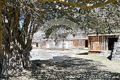 Mayan Royal Palace ruin in archaeological site of Labna, Yucatan, Mexico Stock Photo