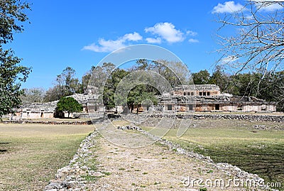 Mayan Royal Palace ruin in archaeological site of Labna, Yucatan, Mexico Stock Photo