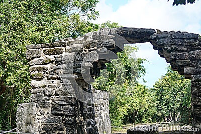 Mayan ruin in Cozumel, Mexico Stock Photo