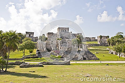 Mayan ruin in Tulum Stock Photo