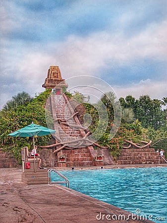 Coronado Springs Resort Main pool area lifeguard Editorial Stock Photo