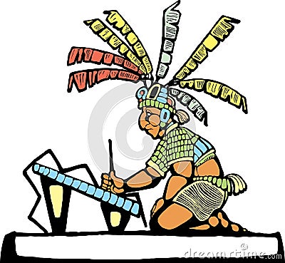 Mayan Scribe Vector Illustration