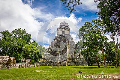 Mayan Temple I Gran Jaguar at Tikal National Park - Guatemala Stock Photo