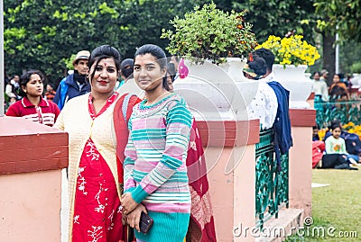 Mayapur, West Bengal, India - Dec 25, 2019. during the Christmas holidays hundreds of Indian pilgrims came to the Holy Editorial Stock Photo