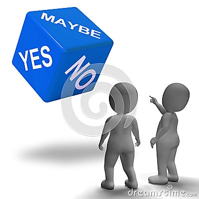 Maybe Yes No Dice Represents Uncertainty And Decisions Stock Photo