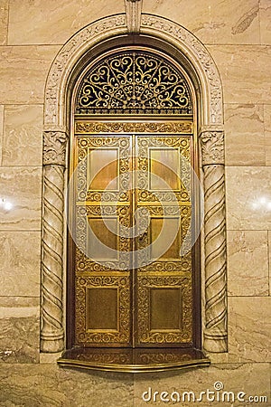 Mayo Clinic Plummer building interior door Stock Photo