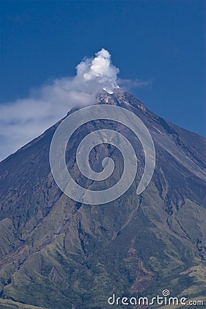 Mayon Volcano Peak Smoking Stock Photo