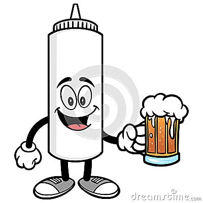 Mayonnaise with a Beer Vector Illustration