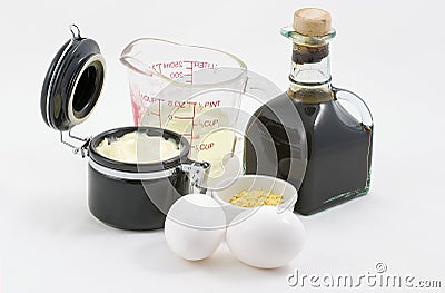 Mayonnaise with ingredients Stock Photo