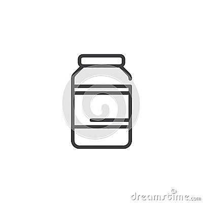 Mayonnaise jar line icon Vector Illustration