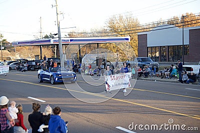 Mayor of Bartlett Tennessee at a Christmas Parade Editorial Stock Photo