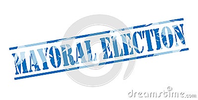 Mayoral election blue stamp Stock Photo