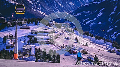 Skigebiet Mayrhofner Bergbahnen Editorial Stock Photo