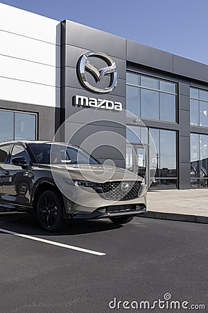 Mazda CX-5 display at a dealership. Mazda offers the CX-5 in S Select, Preferred, Carbon Edition and Premium models. MY:2024 Editorial Stock Photo