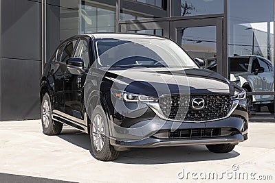 Mazda CX-5 display at a dealership. Mazda offers the CX-5 in S Select, Preferred, Carbon Edition and Premium models. MY:2024 Editorial Stock Photo