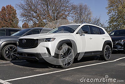 Mazda CX-50 display at a dealership. Mazda offers the CX-50 in S, Select, Preferred, Premium, Plus and Turbo models. MY:2024 Editorial Stock Photo