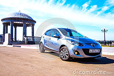 Mazda Ð´ÐµÐ¼iÐ¾ Ð¼ay 2014 years border with China. Editorial Stock Photo