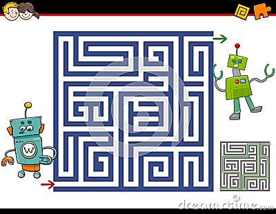 Maze activity for kids Vector Illustration