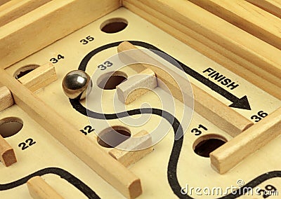 Maze and Ball Game Stock Photo