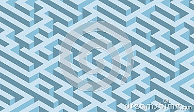 The maze, blue labyrinth - endless Vector Illustration