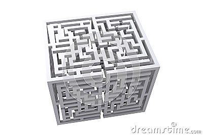 Maze cube Stock Photo