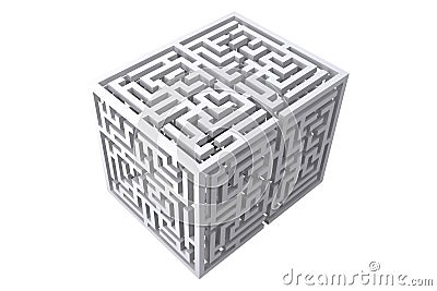 Maze cube Stock Photo