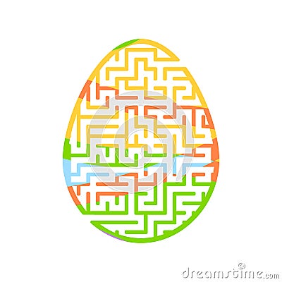 Maze easter egg. Game for kids. Puzzle for children. Cartoon style. Labyrinth conundrum. Color vector illustration. The Vector Illustration