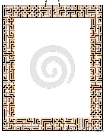 Maze Frame High Size Blank Vector Illustration