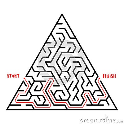 Maze Game background. Labyrinth with Entry and Exit. Vector Illustration